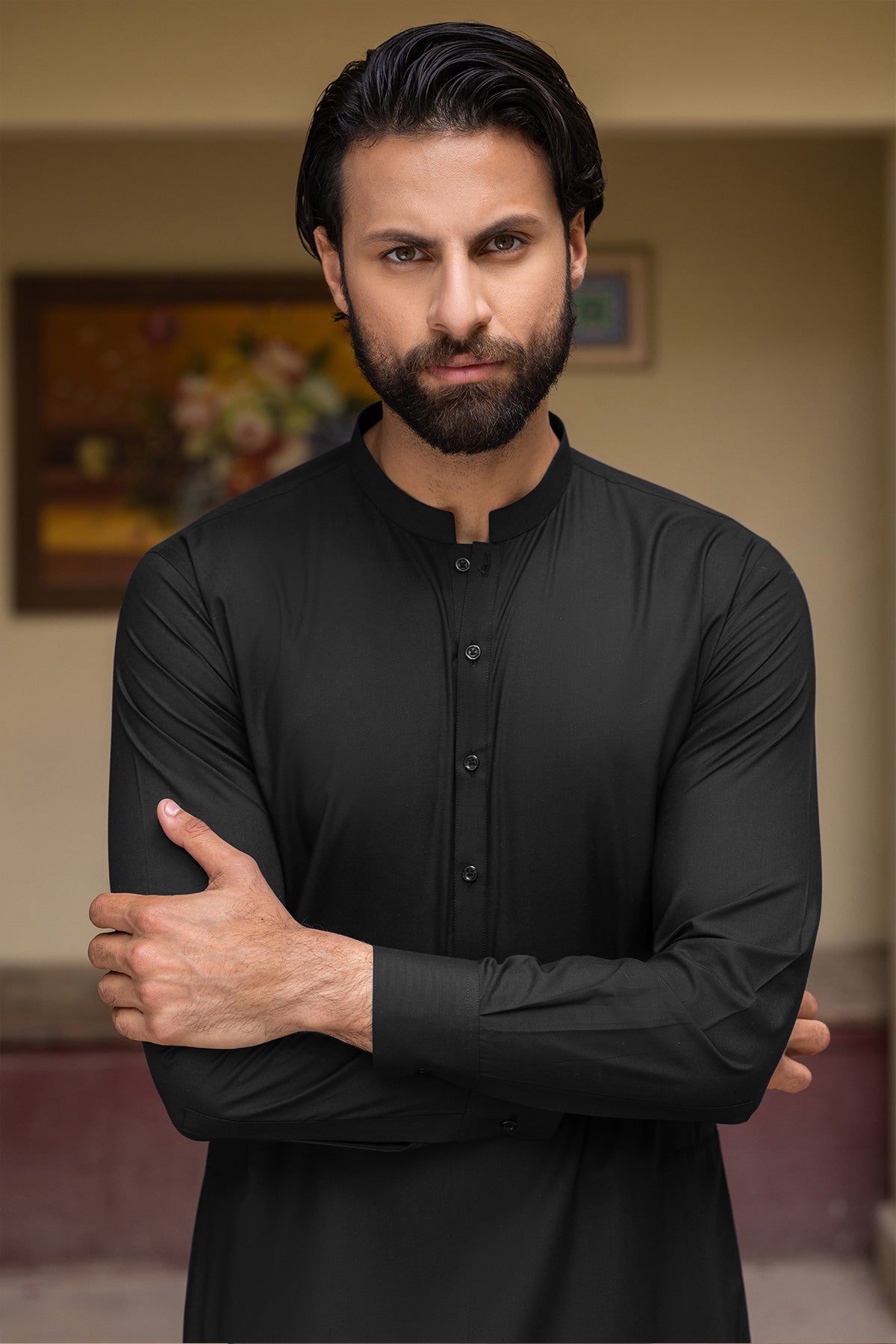 Black Signature Kurta Pajama