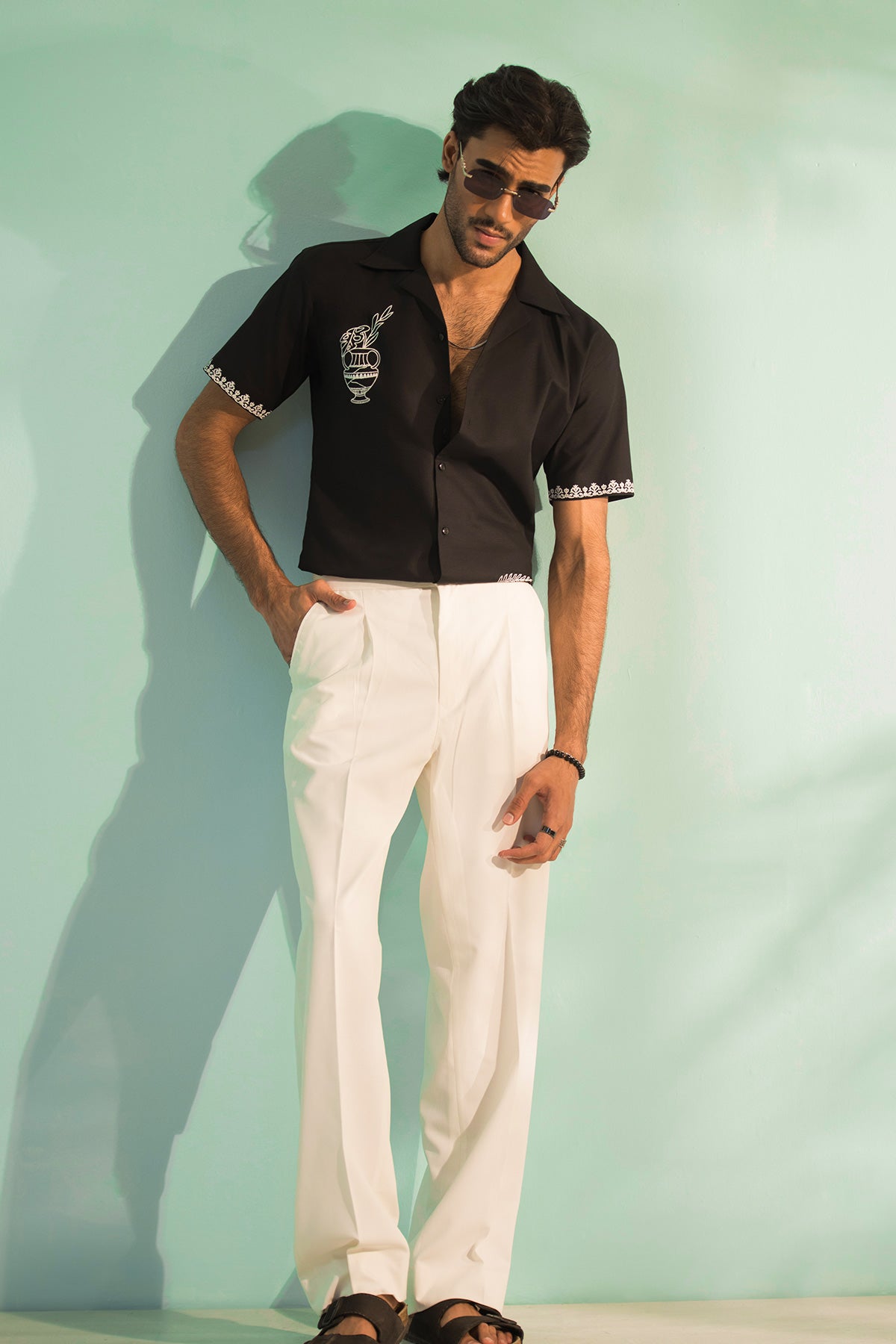 Classic Black Embroidered Shirt