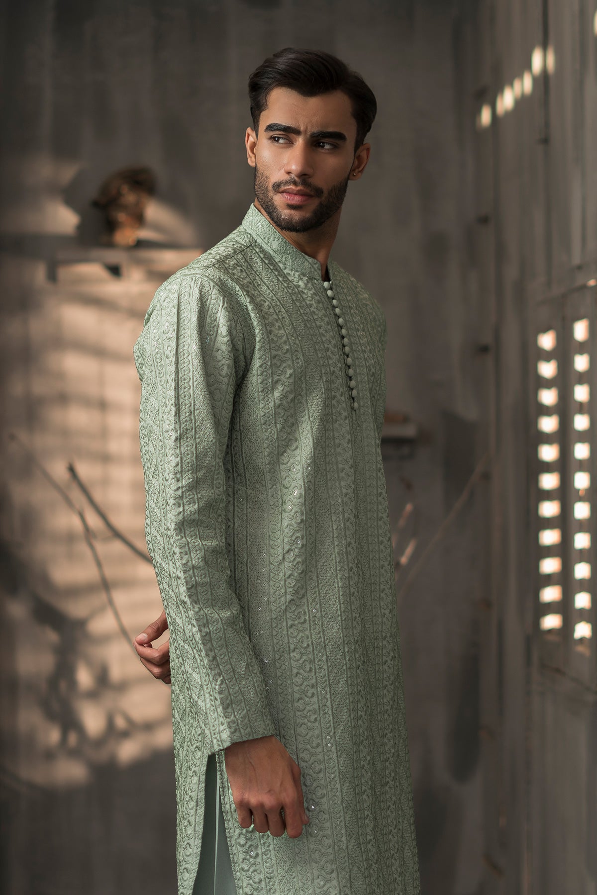 Green Designer Kurta Pajama