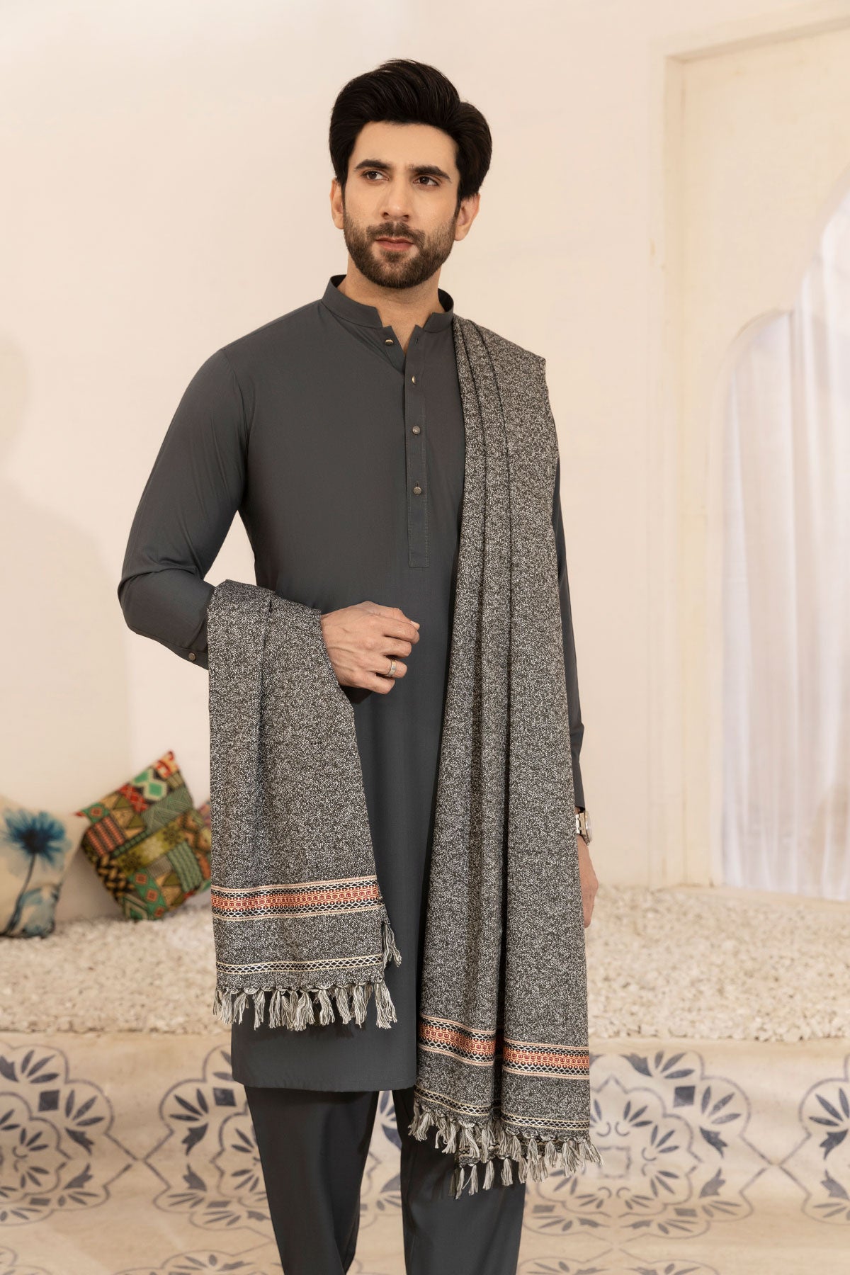 Charcoal Grey Elegant Kurta Pajama