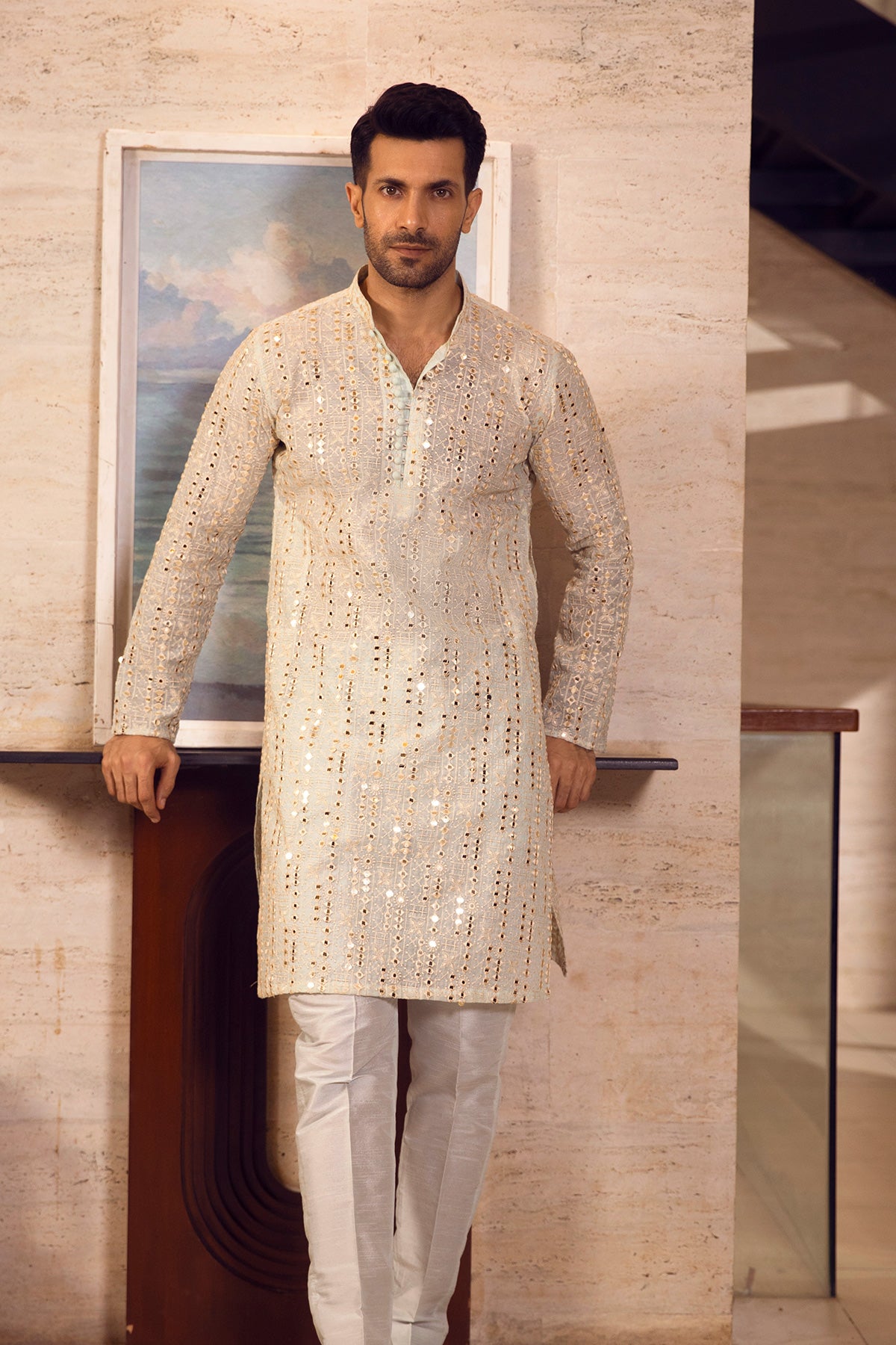 Mirage Sequin & Chikankari Kurta Pajama