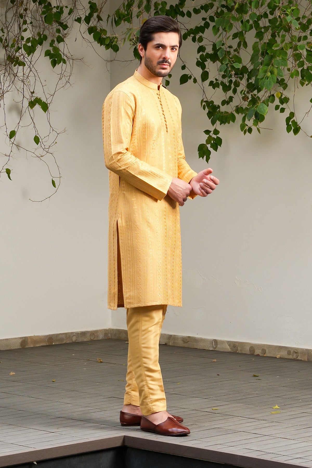 Golden Designer Kurta Pajama 2