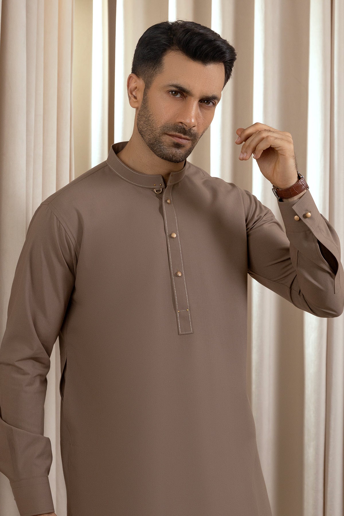 Men’s Mocha Brown Waistcoat Set – Basic & Refined