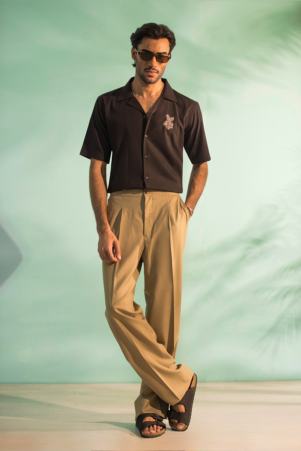 Sophisticated Noir Embroidered Shirt