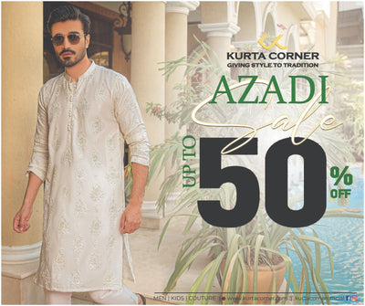 Azadi Sale 2023 at Kurta Corner: Up to 50% Off on Premium Quality Men's Ethnic Wear