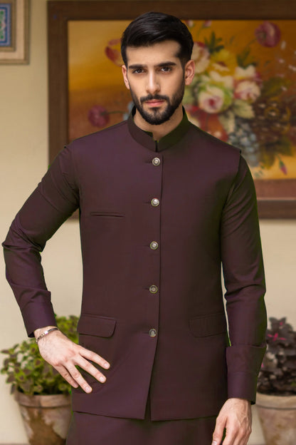 Maroon Waistcoat with Kurta Pajama 2