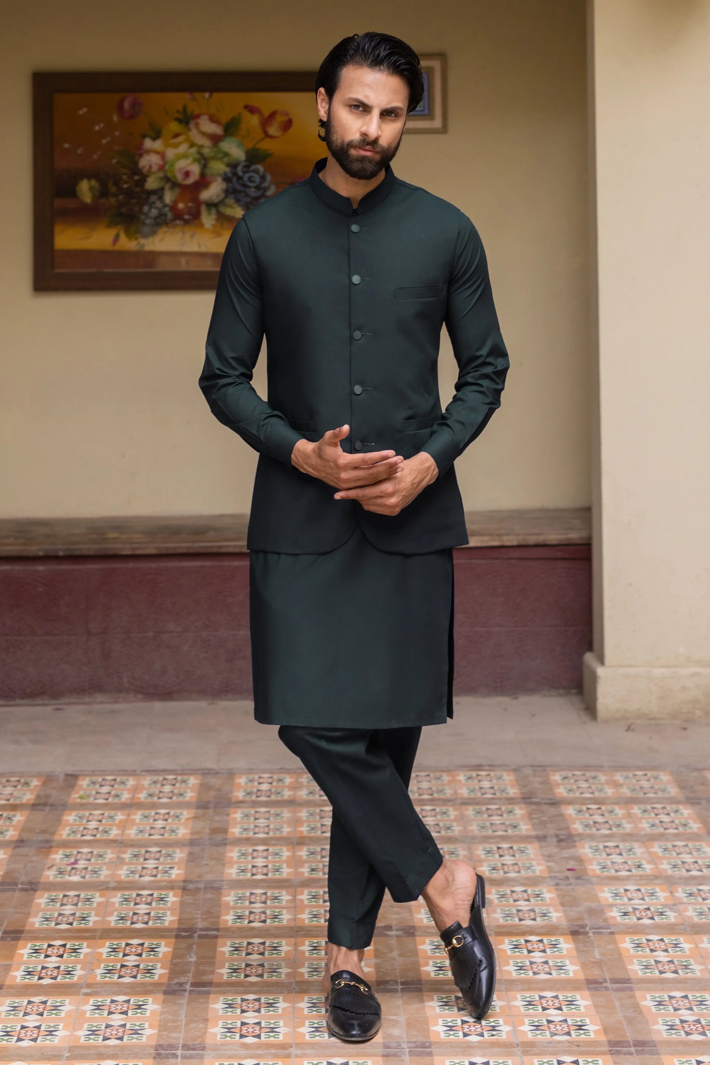 D-Grey Waistcoat with Kurta Pajama