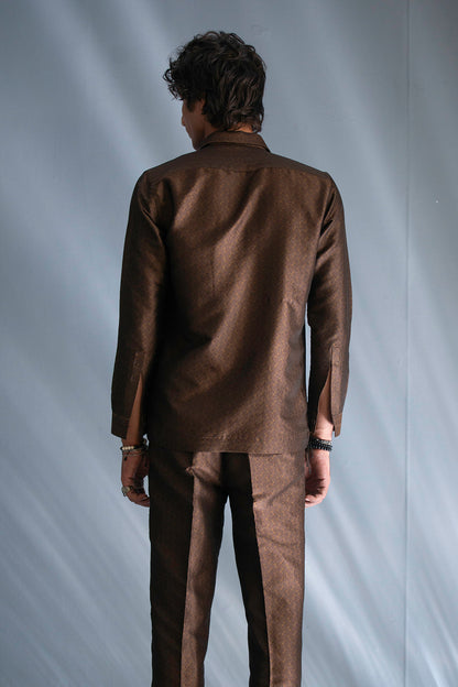 'Cinnamon Glow' Textured Brown Co-ord Set