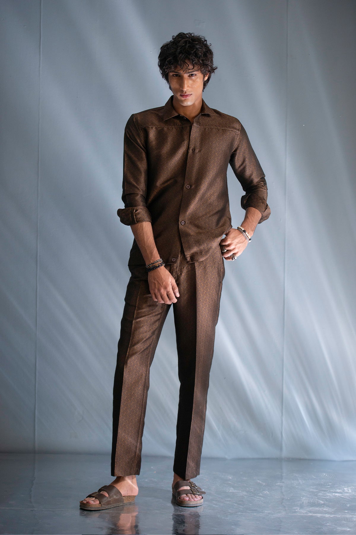 'Cinnamon Glow' Textured Brown Co-ord Set