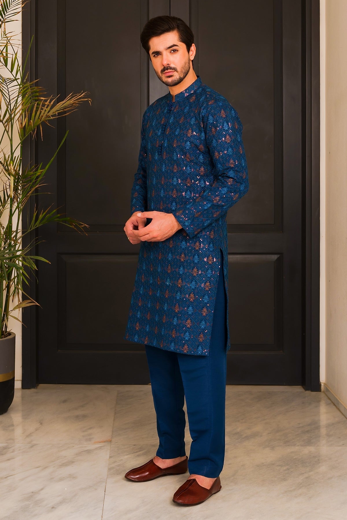 Royal Blue Designer Kurta Pajama 1