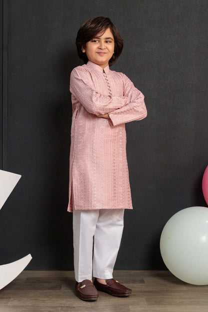 Kids Pink Designer Kurta Pajama 1