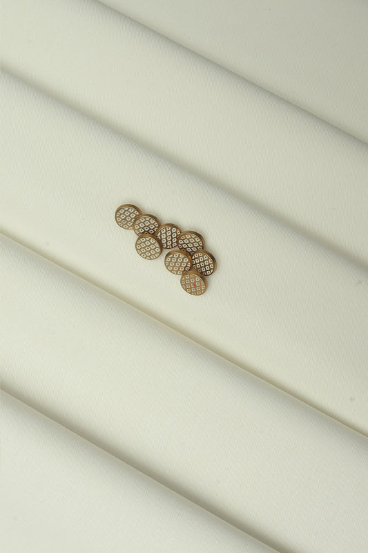 OFF WHITE BLENDED UNSTITCHED KAMEEZ SHALWAR FABRIC