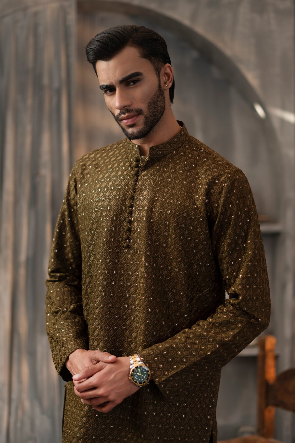 Green Designer Kurta Pajama 1