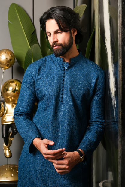 Blue Designer Kurta Pajama 1