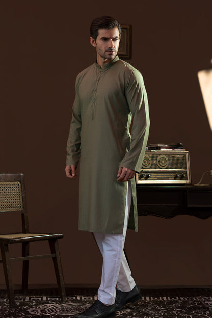 Pista Embroidered  Kurta Pajama