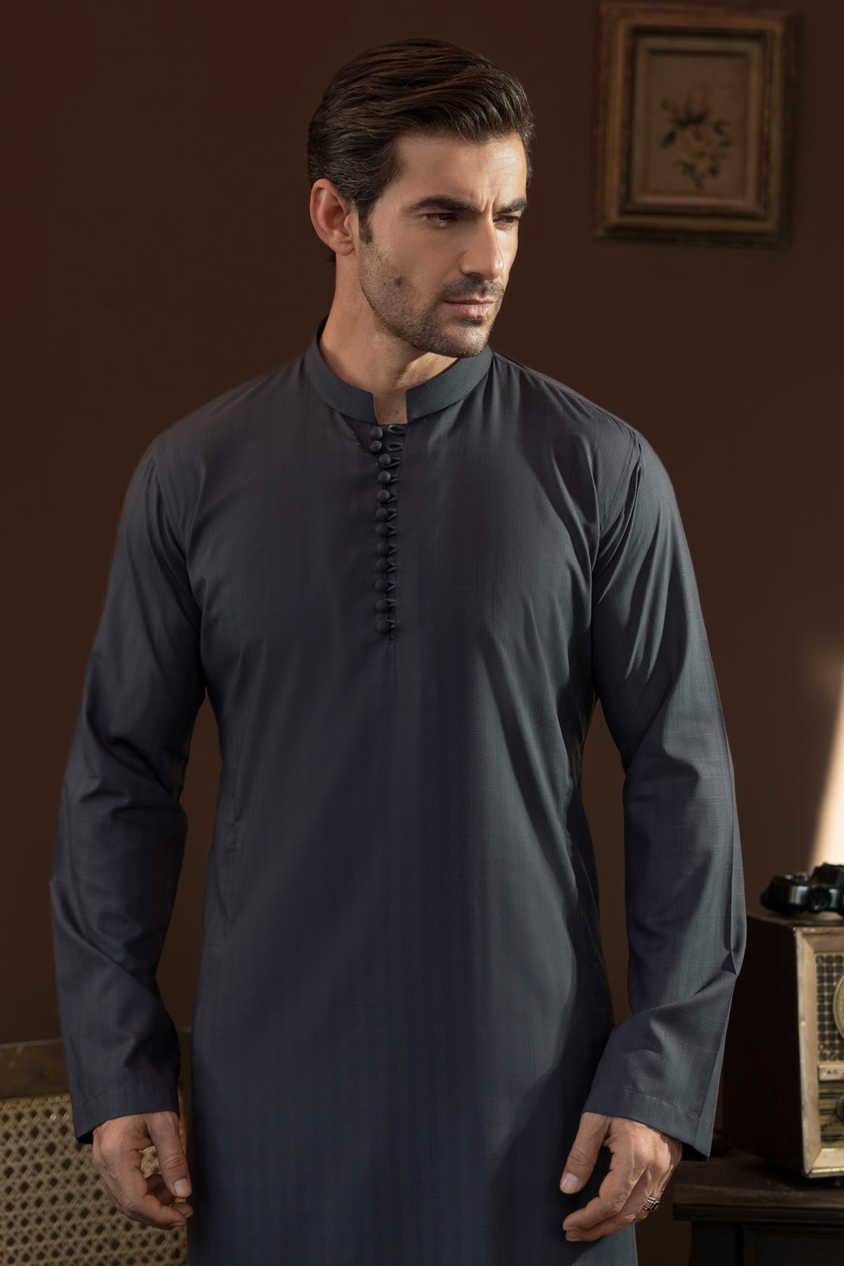 Grey Design Kurta Pajama