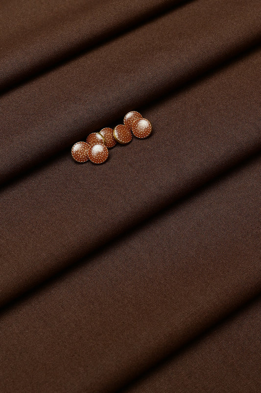 BROWN BLENDED UNSTITCHED KAMEEZ SHALWAR FABRIC