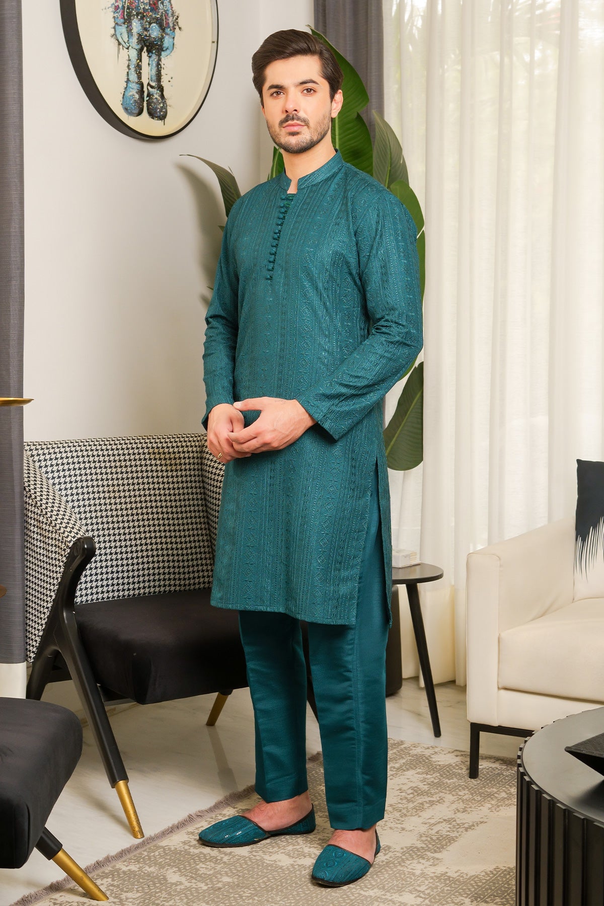 Green Designer Kurta Pajama 2