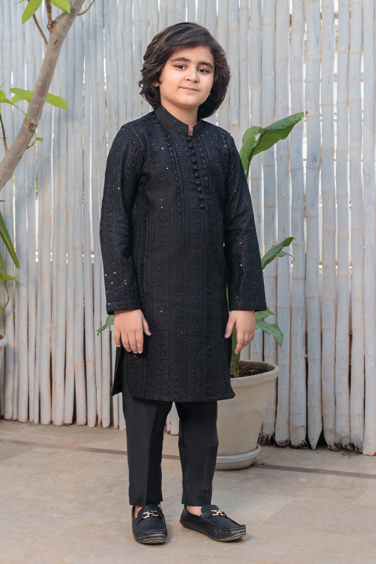 Kids Black Designer Kurta Pajama 2