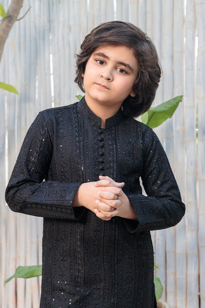 Kids Black Designer Kurta Pajama 2