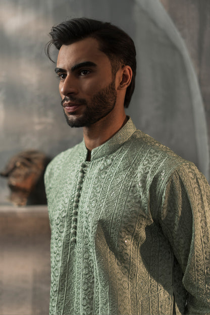 Green Designer Kurta Pajama