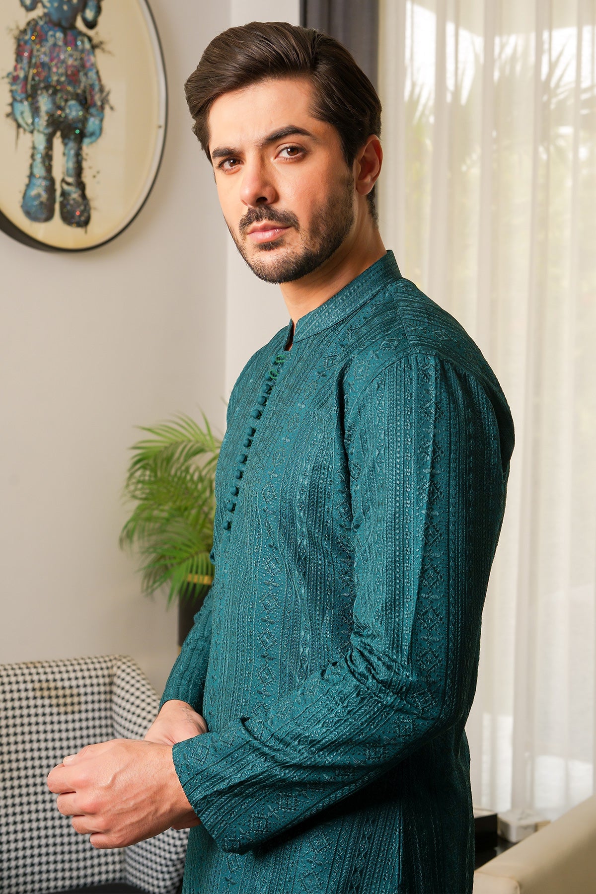 Green Designer Kurta Pajama 2