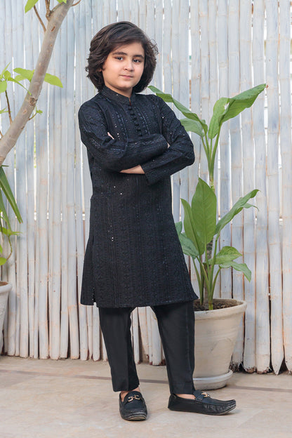 Kids Black Designer Kurta Pajama 2