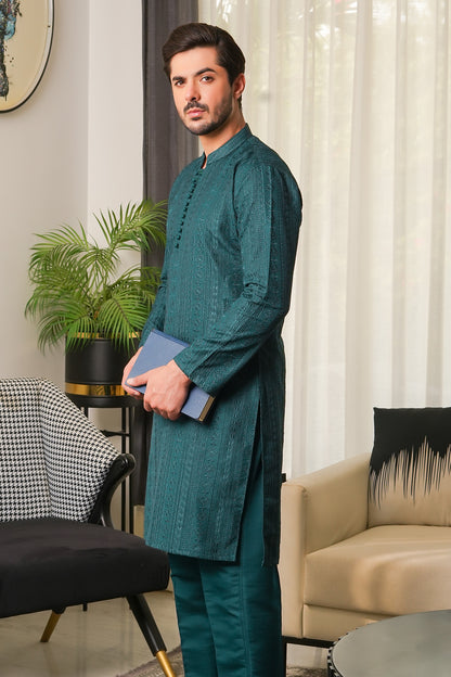 Green Designer Kurta Pajama 2