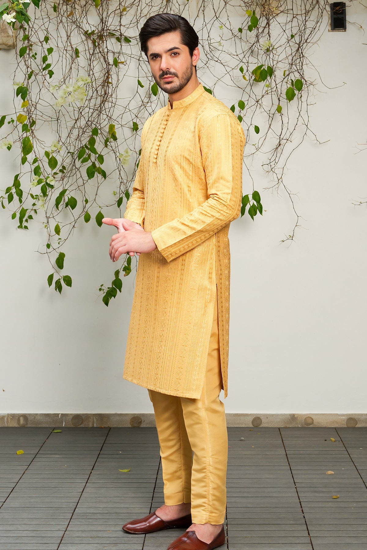 Golden Designer Kurta Pajama 2 (Copy)