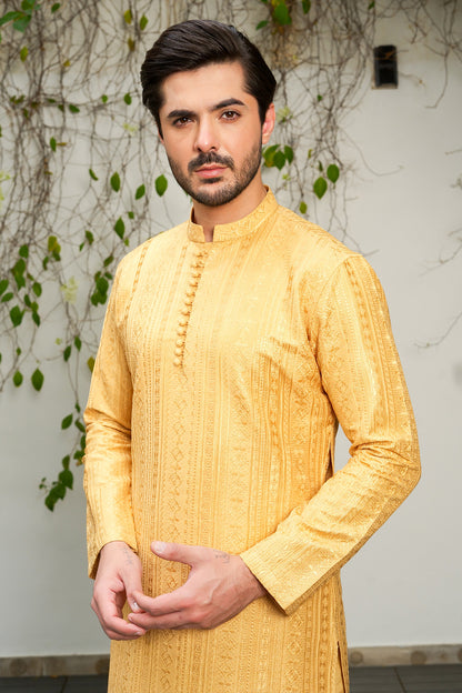 Golden Designer Kurta Pajama 2 (Copy)