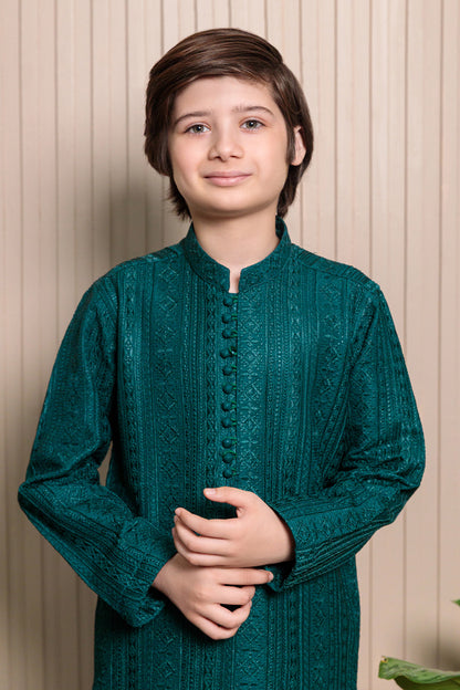 Kids Green Designer Kurta Pajama 2