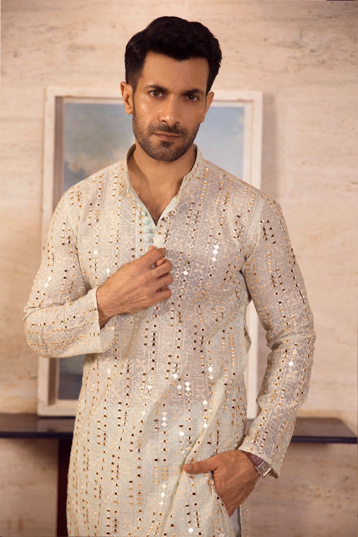 Mirage Sequin & Chikankari Kurta Pajama