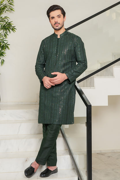 Green Designer Kurta Pajama 2