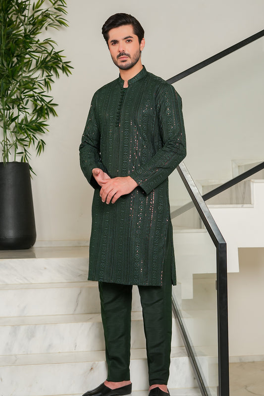 Green Designer Kurta Pajama 2