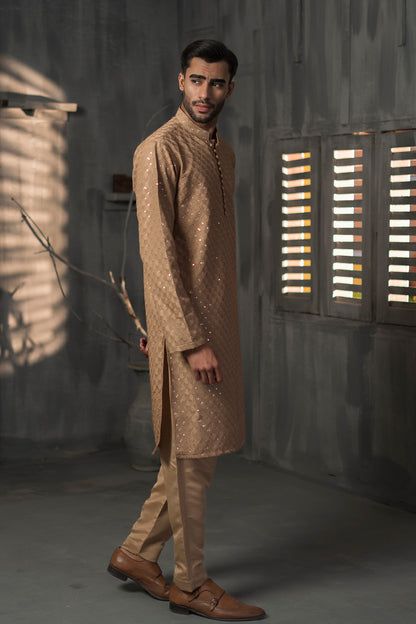 Gold  Designer Kurta Pajama