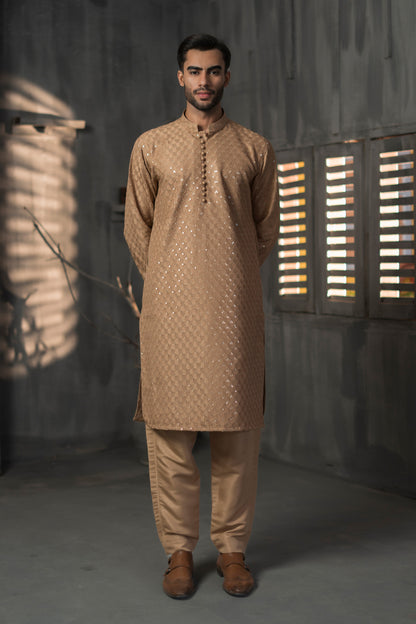 Gold  Designer Kurta Pajama