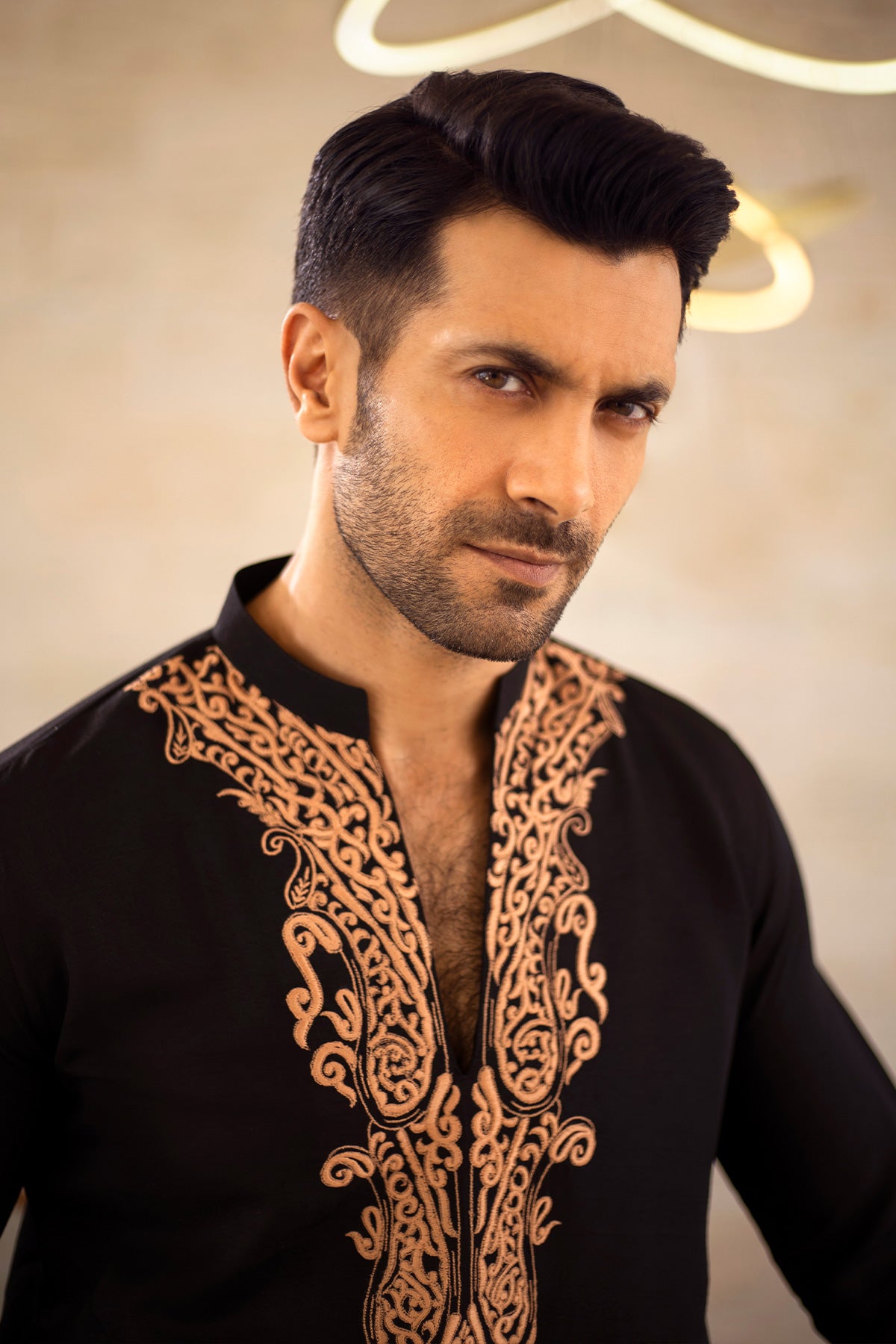 Midnight Regal Embroidered Kurta Pajama