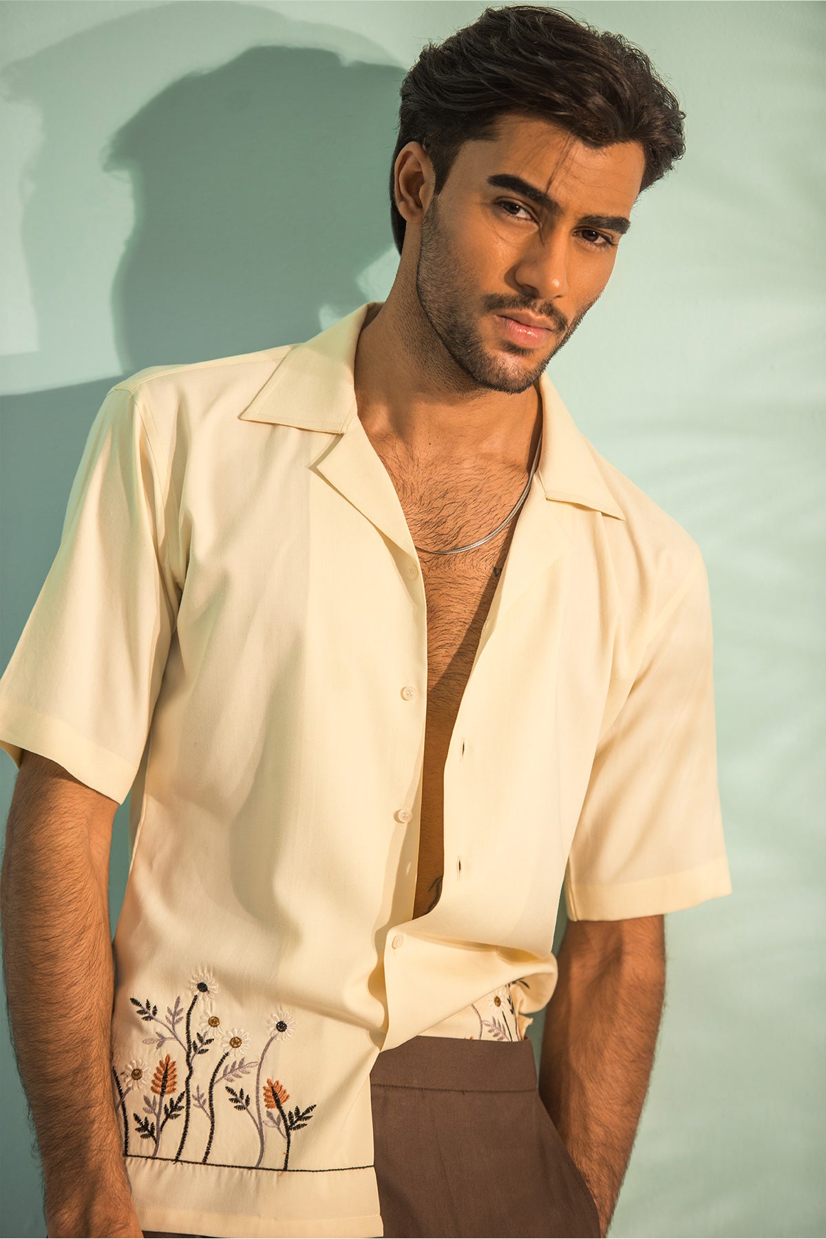 Golden Meadow Embroidered Shirt