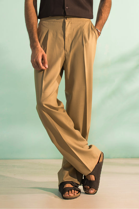 Classic Khaki Pleated Trouser