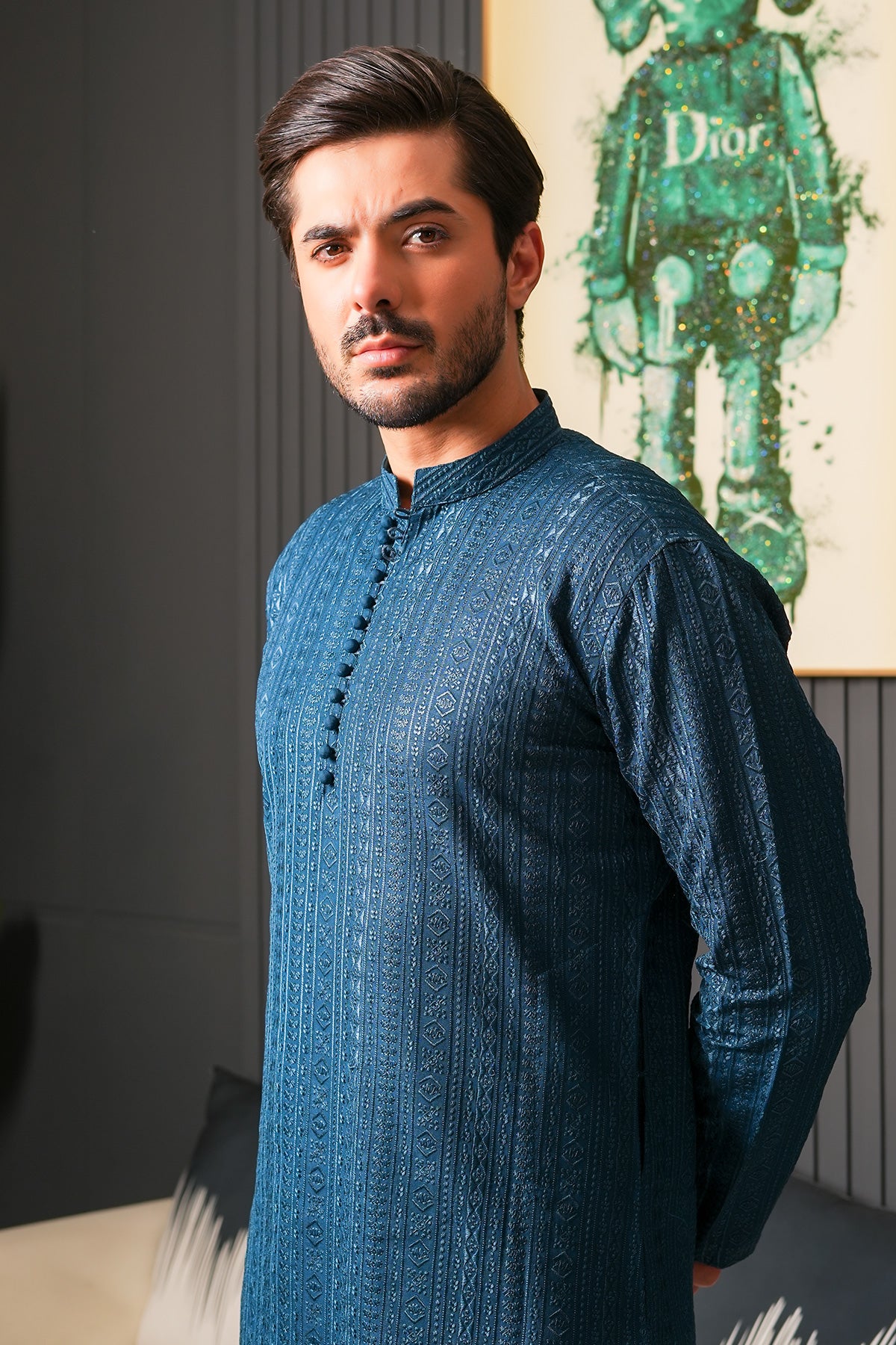 Blue Designer Kurta Pajama 2