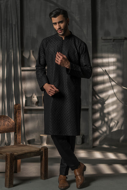 Black  Designer Kurta Pajama