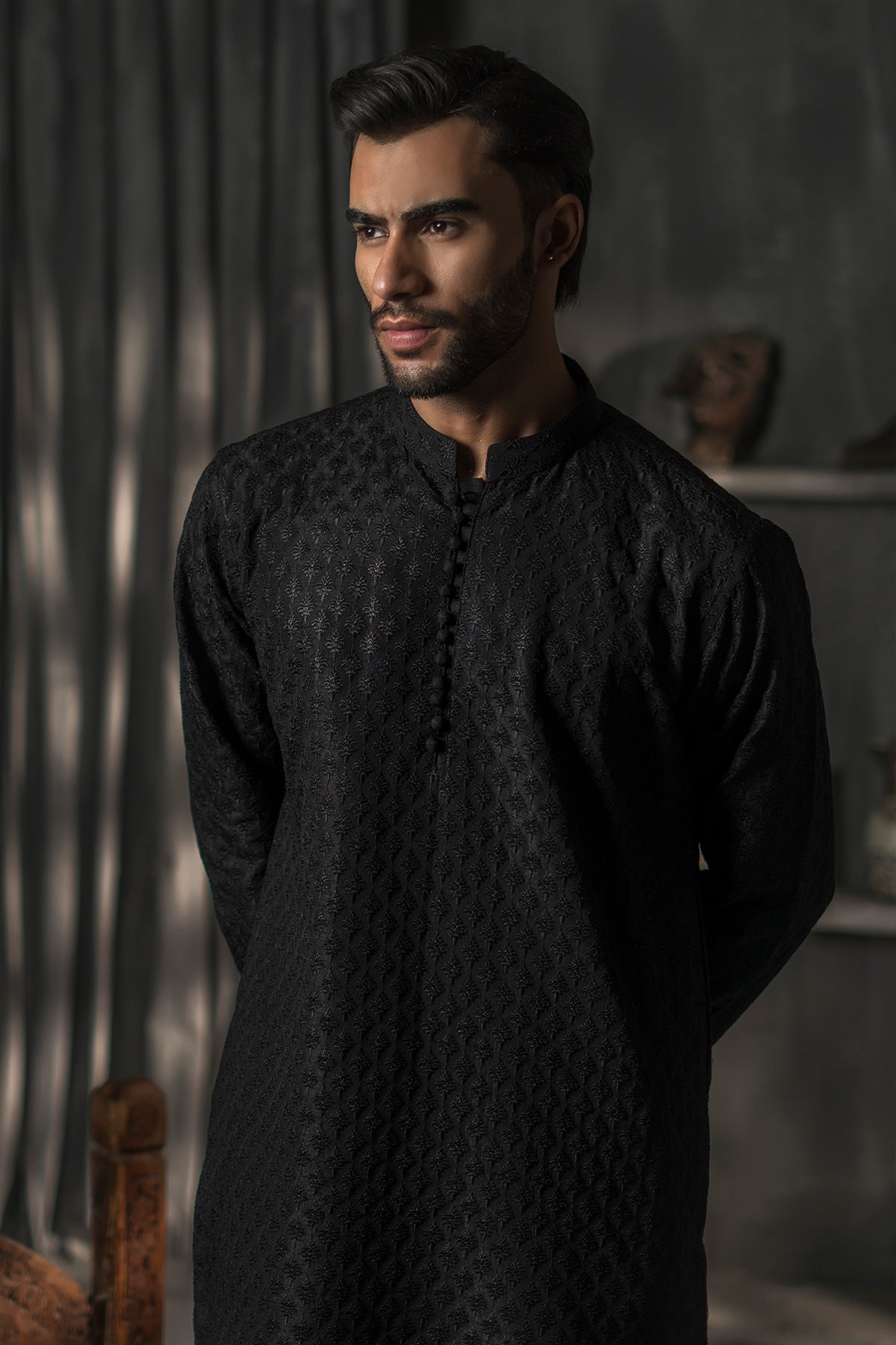 Black  Designer Kurta Pajama