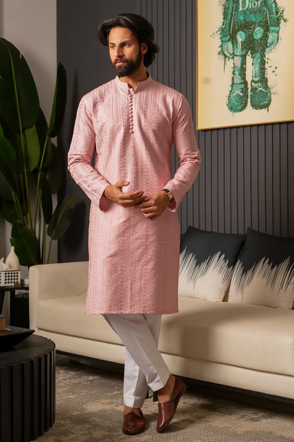 Pink Designer Kurta Pajama 1