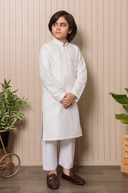 Kids Off White Designer Kurta Pajama 2