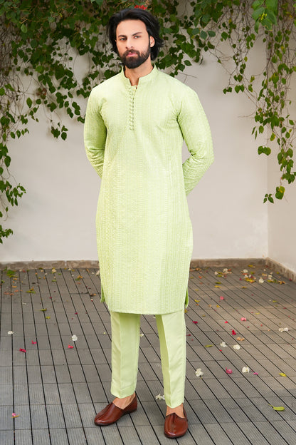 Pistachio Designer Kurta Pajama 1