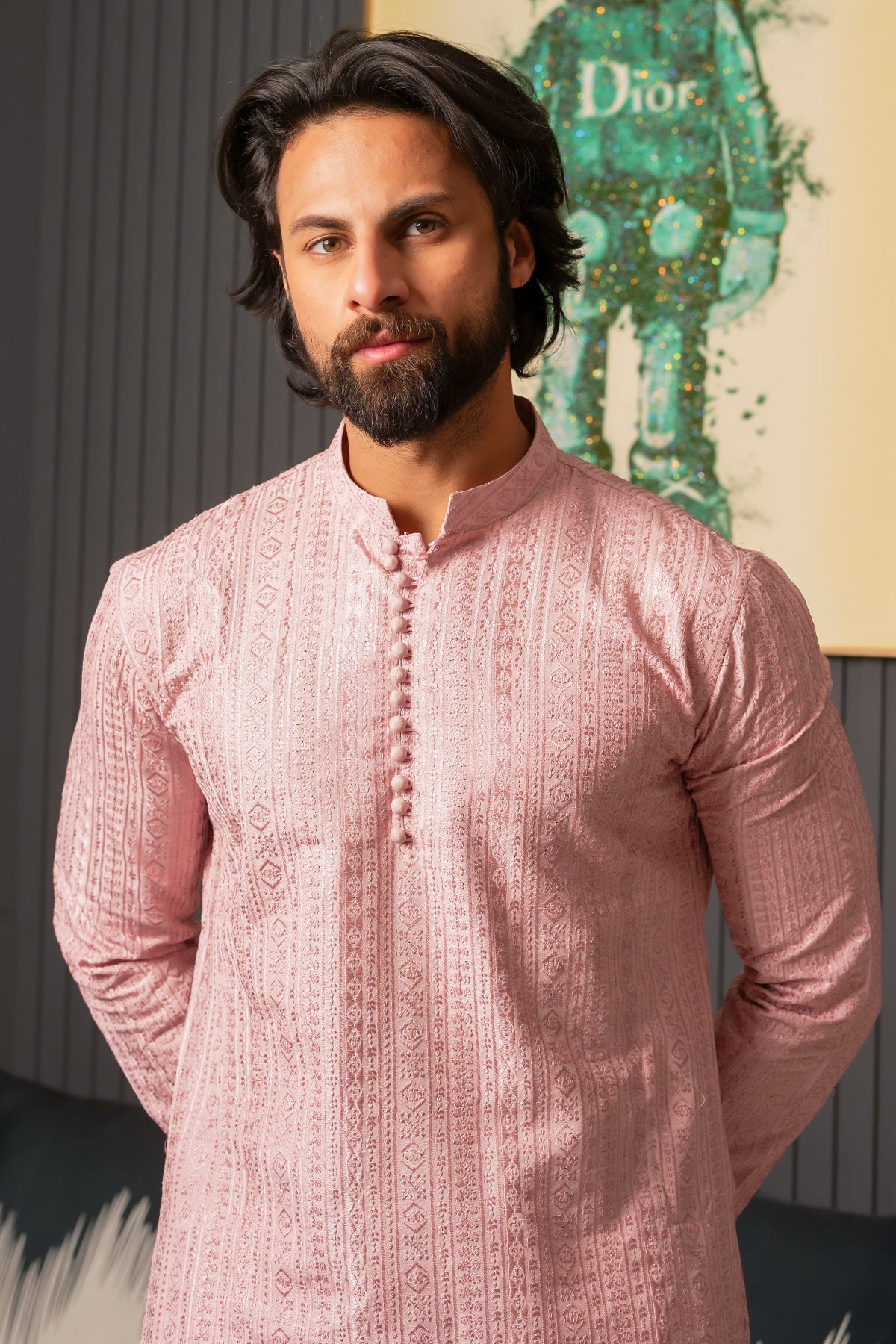 Pink Designer Kurta Pajama 1