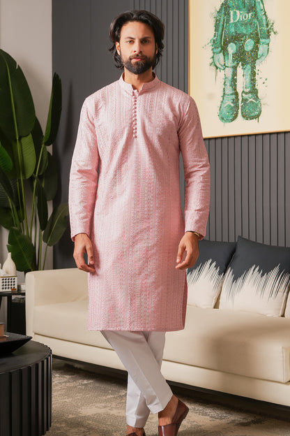 Pink Designer Kurta Pajama 1