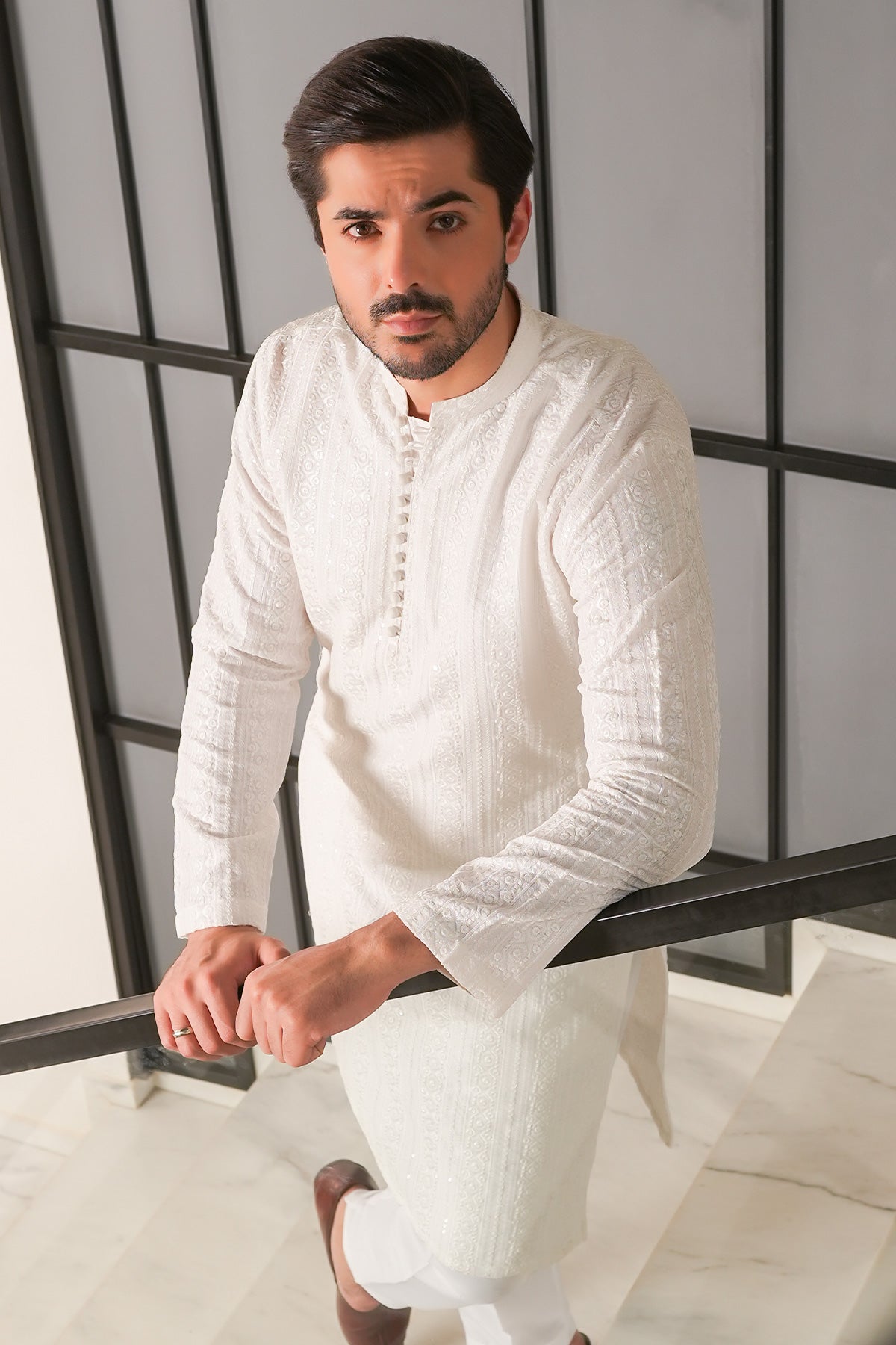 Off White Designer Kurta Pajama 2