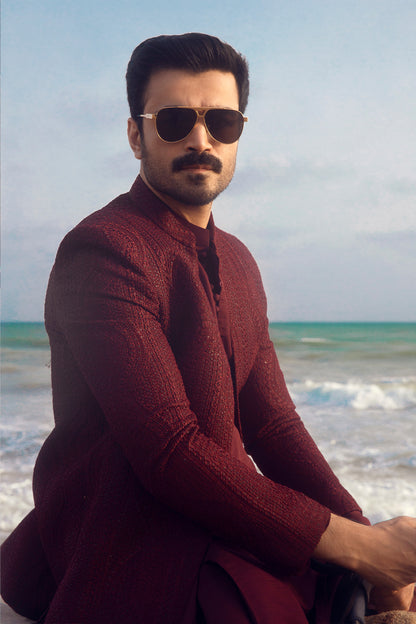 Crimson Pathani Suit