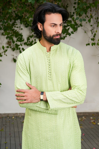 Pistachio Designer Kurta Pajama 1